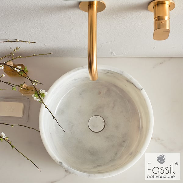 Νιπτήρας Μαρμάρινος Thalo Carrara Nuovo Ø39cm